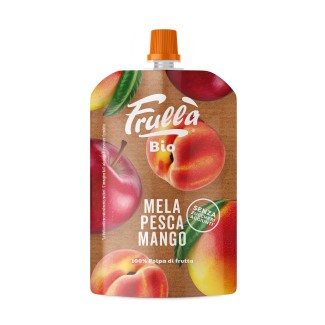 Piure Bio Măr, Piersică și Mango +6 luni 100g Frulla Piure Bio Măr, Piersică și Mango +6 luni 100g Frulla