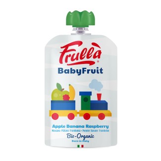 Piure Bio Măr, Banană și Zmeură +6 luni 100g Frulla Piure Bio Măr, Banană și Zmeură +6 luni 100g Frulla
