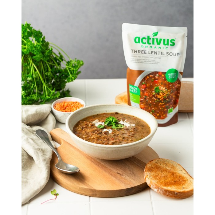 Supă BIO din trei tipuri de linte 400G Activus Supă BIO din trei tipuri de linte 400G Activus