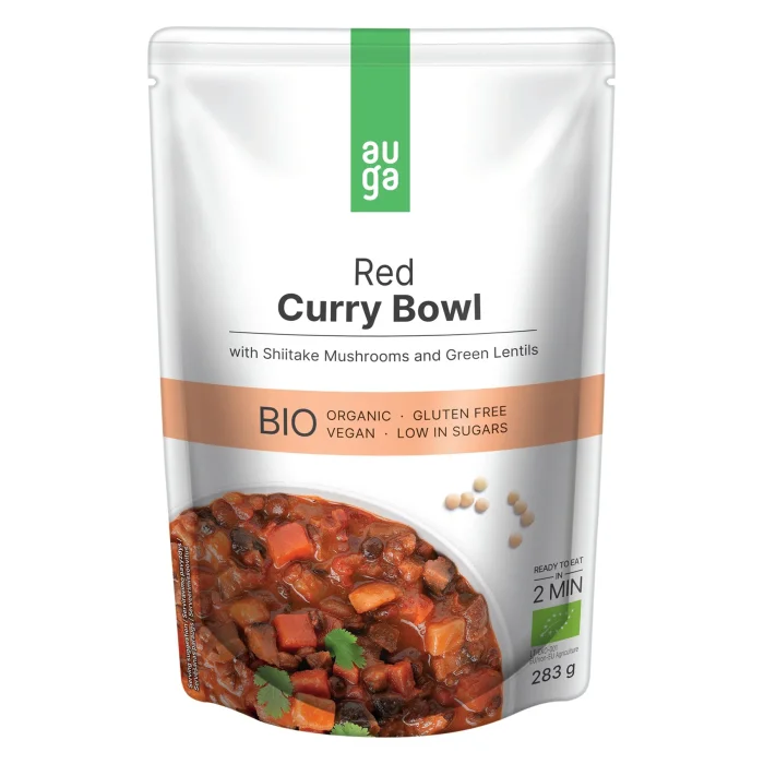 Curry Roșu cu Ciuperci Shiitake și Linte 283g Auga