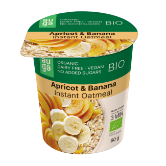 Ovăz integral BIO cu Caise și Banane 60G Auga Ovăz integral BIO cu Caise și Banane 60G Auga