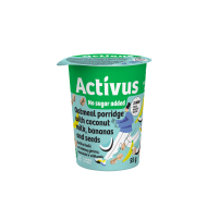 Ovăz cu Banane, Lapte de Cocos și Semințe 60g Activus Auga Ovăz cu Banane, Lapte de Cocos și Semințe 60g Activus Auga