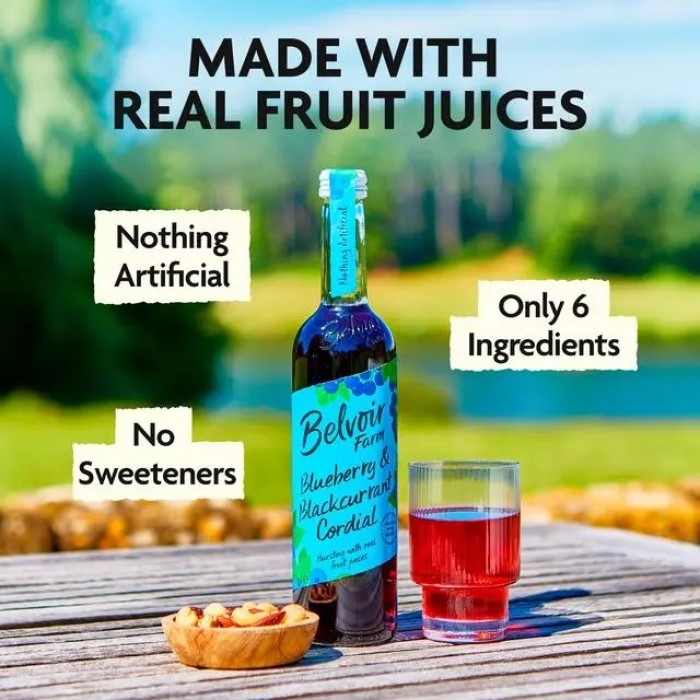 Sirop (Cordial) cu Afine și Coacăze Negre 500ml Belvoir