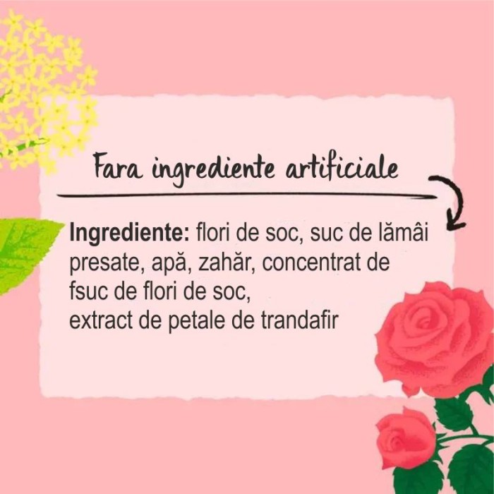 Sirop (Cordial) cu Flori de Soc si Trandafir 500ml Belvoir