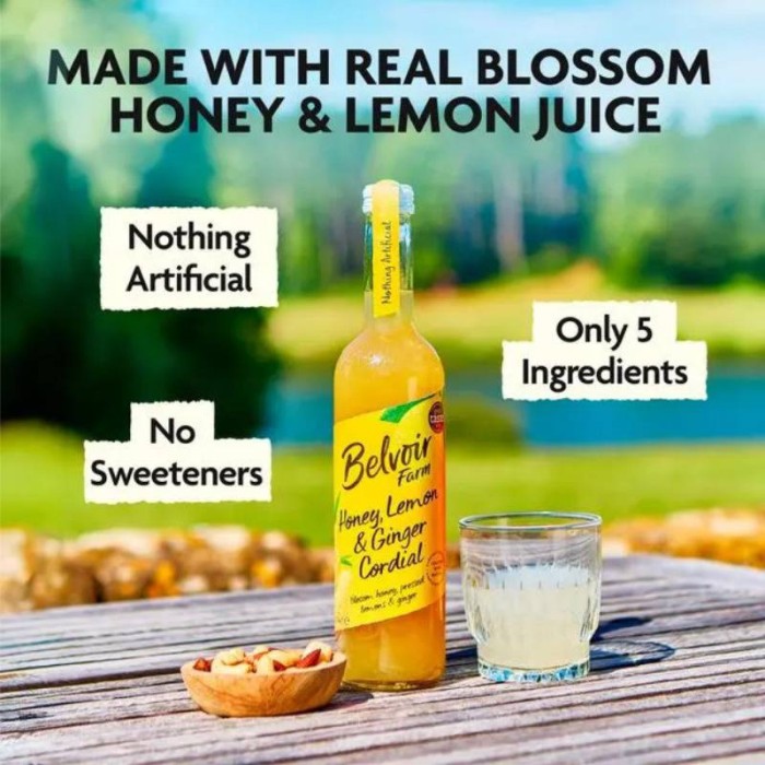 Sirop (Cordial) de Miere, Lamaie si Ghmbir 500ml Belvoir