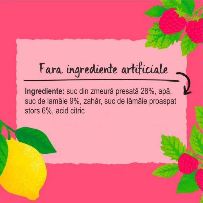 Sirop (Cordial) de Zmeura si Lamaie 500ml Belvoir