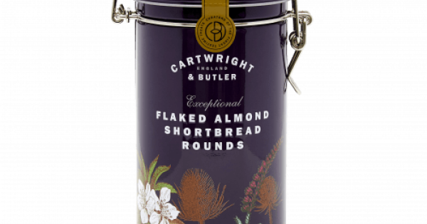 Biscuiti cu Fulgi de Migdale in cutie metalica 200g Cartwright & Butler