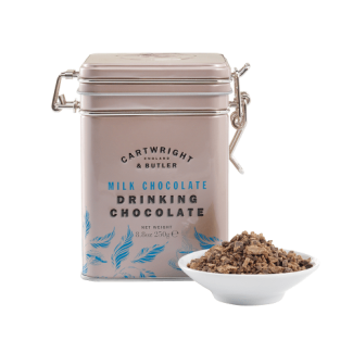 Fulgi de Ciocolată Caldă cu Lapte în cutie metalică 250g Cartwright & Butler Fulgi de Ciocolată Caldă cu Lapte în cutie metalică 250g Cartwright & Butler