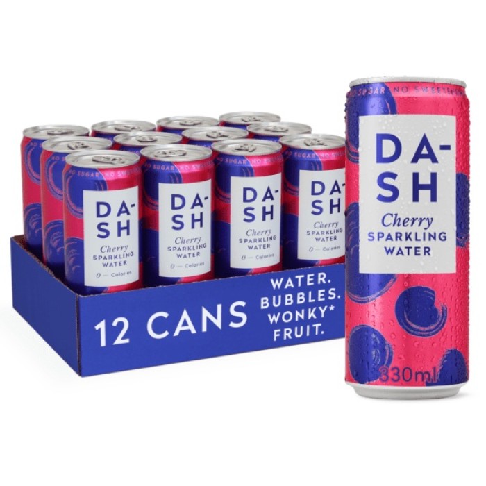 Apa Minerală cu Gust de Cireșe - 330ml Dash -Unicorn Neturals Apa Minerală cu Gust de Cireșe, Fără Îndulcitori - 0 Calorii - 330ml Dash