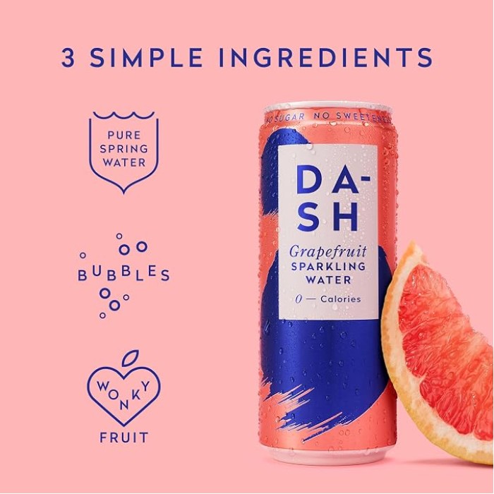 Apa Minerală cu Gust de Grapefruit, Fără Îndulcitori - 0 Calorii - 330ml Dash