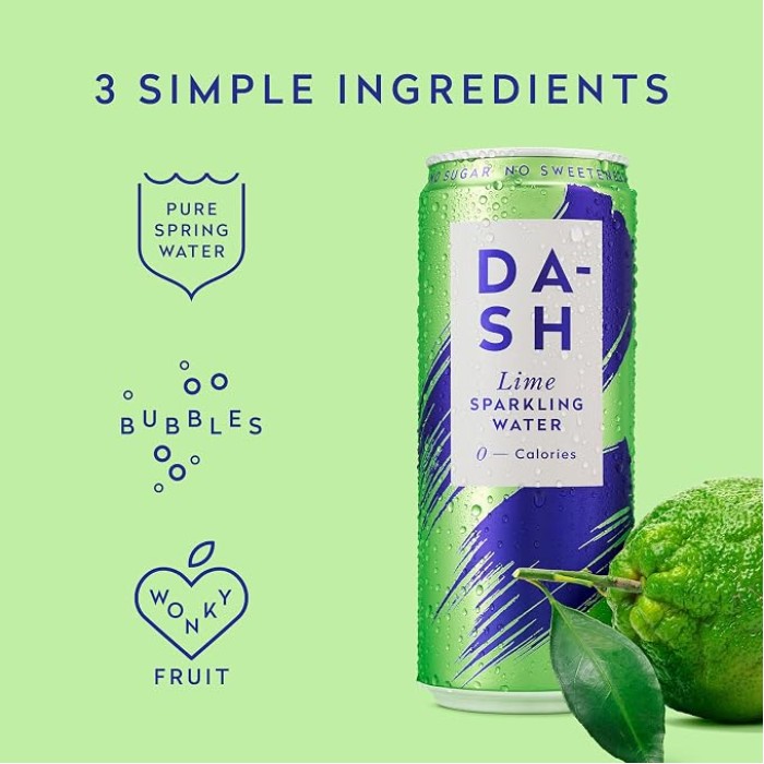 Apa Minerală cu Gust de Lime, Fără Îndulcitori - 0 Calorii - 330ml Dash