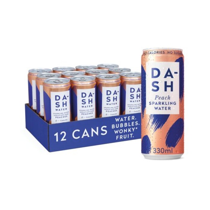 Apa Minerală cu Gust de Piersici, Fără Îndulcitori - 0 Calorii - 330ml Dash Water