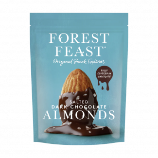 Migdale Sărate învelite în Ciocolată Belgiană Neagră 120g Forest Feast Migdale Sărate învelite în Ciocolată Belgiană Neagră 120g Forest Feast