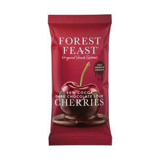 Vișine învelite în Ciocolată Belgiană Neagră 60% 40g Forest Feast Vișine învelite în Ciocolată Belgiană Neagră 60% 40g Forest Feast
