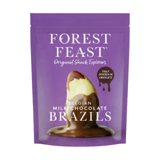 Nuci Braziliene învelite în Ciocolată Belgiană cu Lapte 120G Forest Feast Nuci Braziliene învelite în Ciocolată Belgiană cu Lapte 120G Forest Feast
