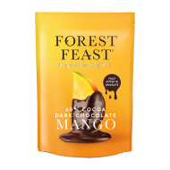 Mango învelit în Ciocolată Belgiană Neagră 60% 100g Forest Feast Mango învelit în Ciocolată Belgiană Neagră 60% 100g Forest Feast