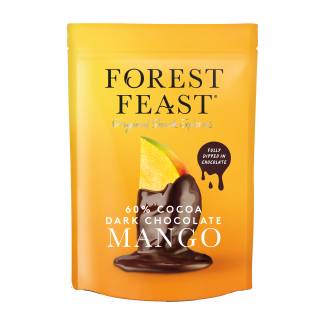 Mango învelit în Ciocolată Belgiană Neagră 60% 100g Forest Feast Mango învelit în Ciocolată Belgiană Neagră 60% 100g Forest Feast