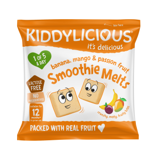 Delicii din piure de fructe (banane, mango și fructul pasiunii) +12 luni 6g Kiddylicious Delicii din piure de fructe (banane, mango și fructul pasiunii) +12 luni 6g Kiddylicious