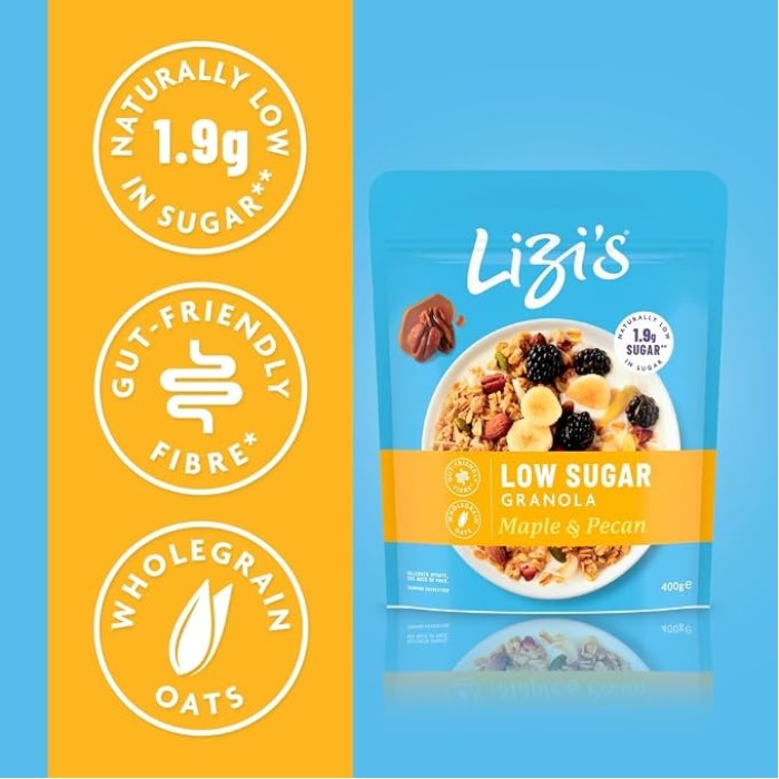 Granola Low Sugar cu Nuci Pecan si Sirop De Artar 400g Lizi's Granola Low Sugar cu Nuci Pecan si Sirop De Artar 400g Lizi's