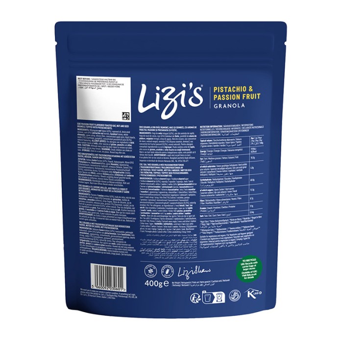 Granola cu fructul pasiunii si fistic 400G Lizi's