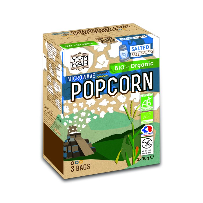 Popcorn Bio cu sare pentru Microunde 3*90g Maison Popcorn