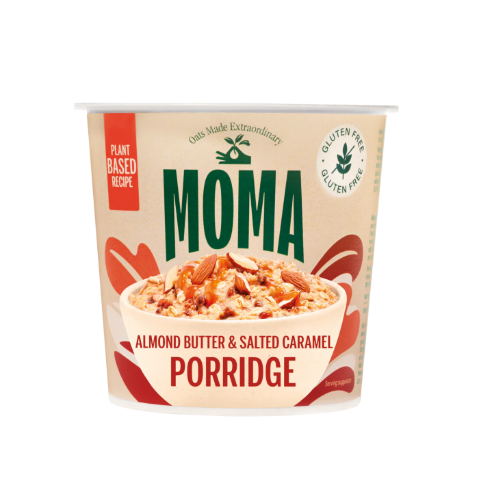 Ovăz fără gluten cu migdale și caramel sărat 55g Moma
