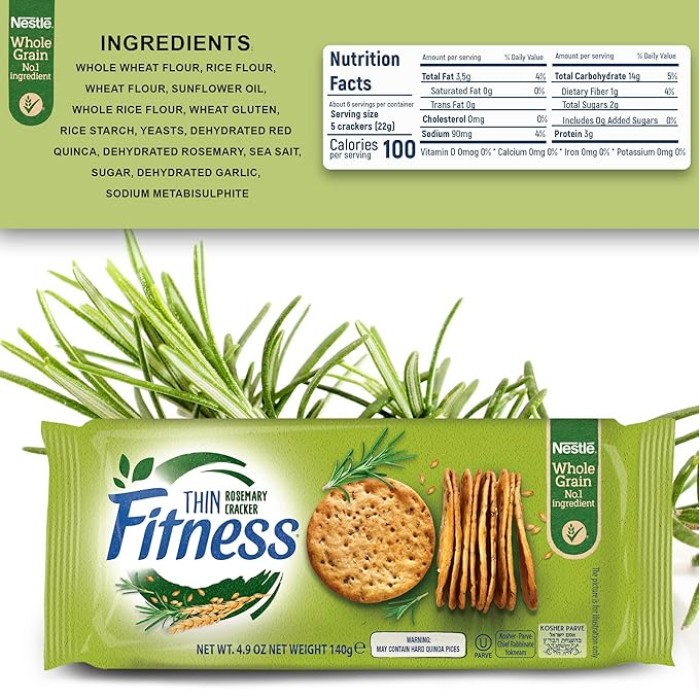 Crackers subțiri cu rozmarin 140g Nestlé Fitness