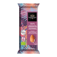 Ciocolată Neagră BIO (Conținut Cacao Minim 56%) cu Bucăți de Migdale și Sare de Sicilia