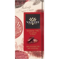 Ciocolată Neagră (Conținut cacao minim 74%) cu Bucăți de Boabe de Cacao 100g Vanini
