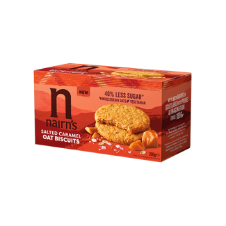 Biscuiti din ovăz integral cu caramel sărat 200G Nairn's Biscuiti din ovăz integral cu caramel sărat 200G Nairn's