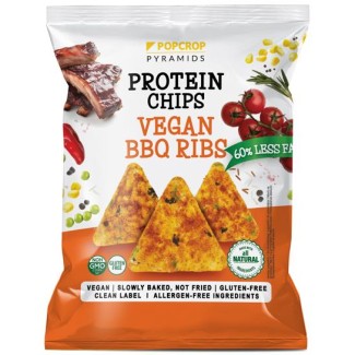 Chips-uri cu Proteină de Mazăre și Aromă de Barbeque Ribs 60g Popcrop Chips-uri cu Proteină de Mazăre și Aromă de Barbeque Ribs 60g Popcrop