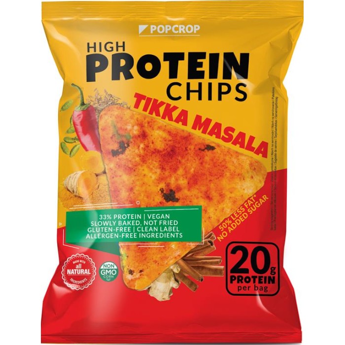 Chips-uri cu Proteină și Tikka Masala 60g Popcrop
