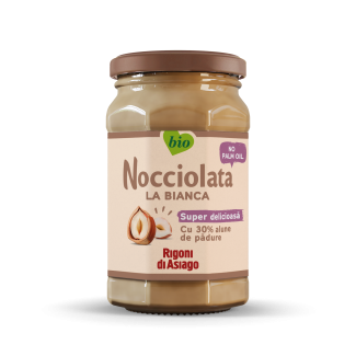 Nocciolata cremă BIO albă cu alune de pădure 250g Rigoni di Asiago Nocciolata cremă BIO albă cu alune de pădure 250g Rigoni di Asiago