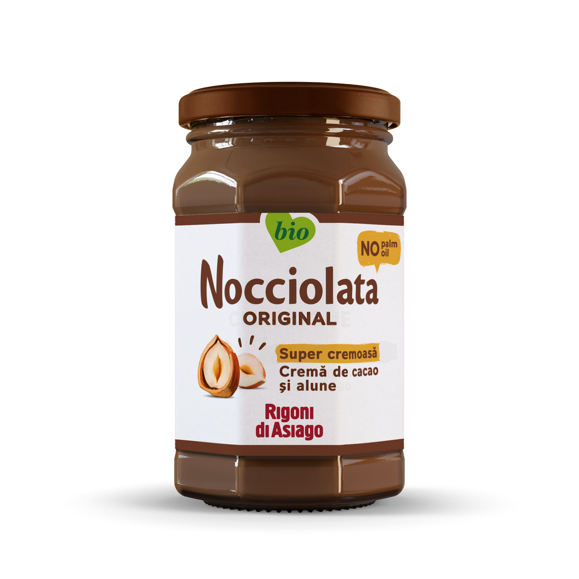 Nocciolata cremă BIO cu cacao și alune de pădure cu lapte 250g Rigoni di Asiago