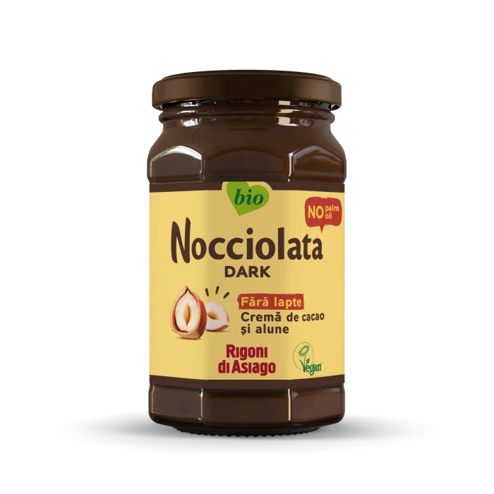 Nocciolata cremă BIO cu cacao și alune de pădure fără lapte 250g Rigoni di Asiago