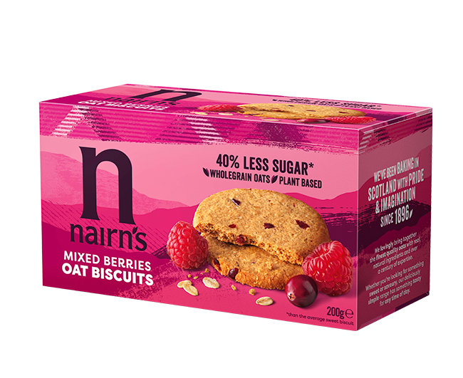 Biscuiți din Ovăz Integral cu Fructe de Pădure 200G Nairn's