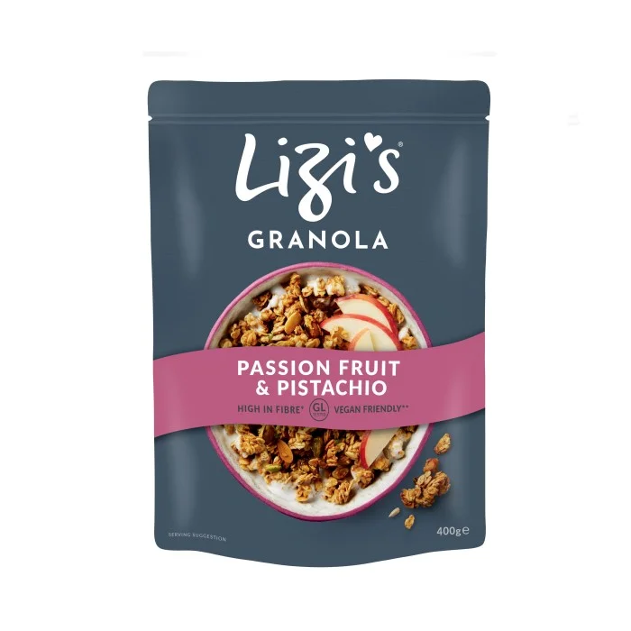 Granola cu fructul pasiunii si fistic 400G Lizi's Granola cu fructul pasiunii si fistic 400G Lizi's