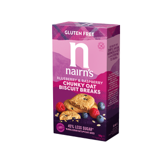 Biscuiți pufoși fără gluten din ovăz integral cu afine și zmeură 160G Nairn's Biscuiți pufoși fără gluten din ovăz integral cu afine și zmeură 160G Nairn's