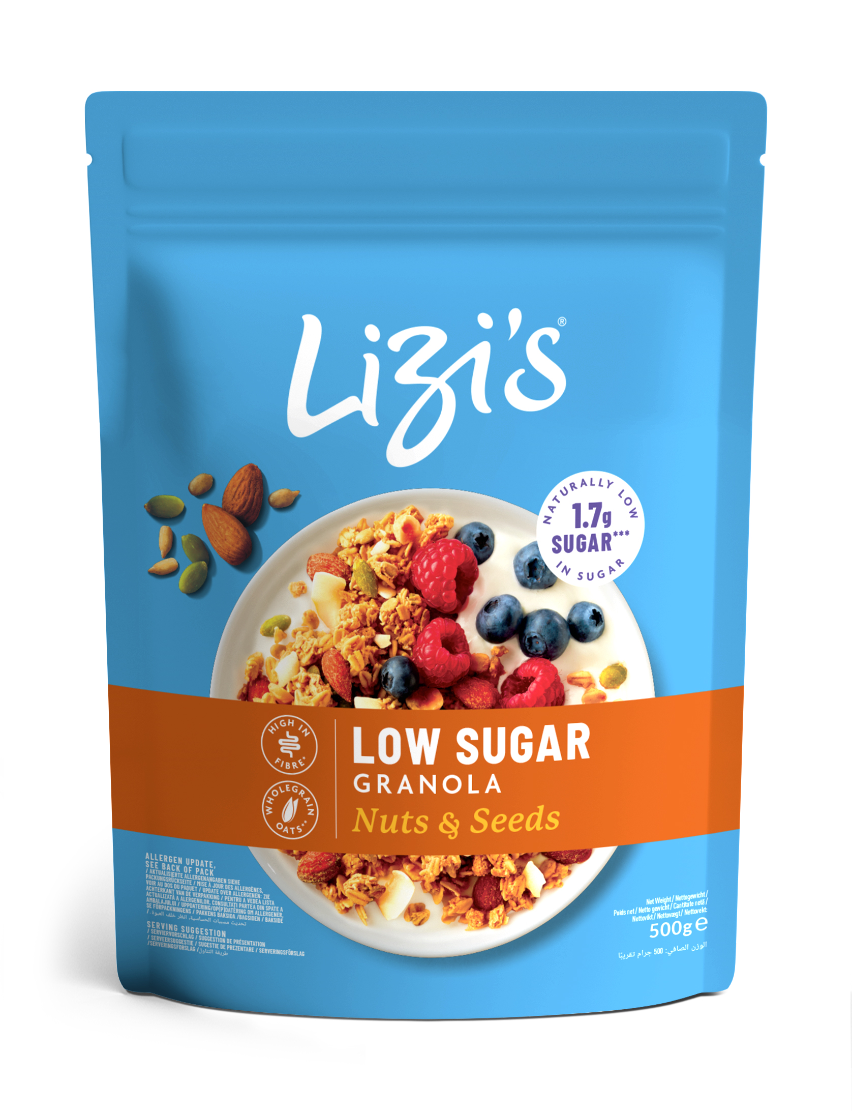 Granola cu nuci si seminte - continut scazut de zahar 500G Lizi's