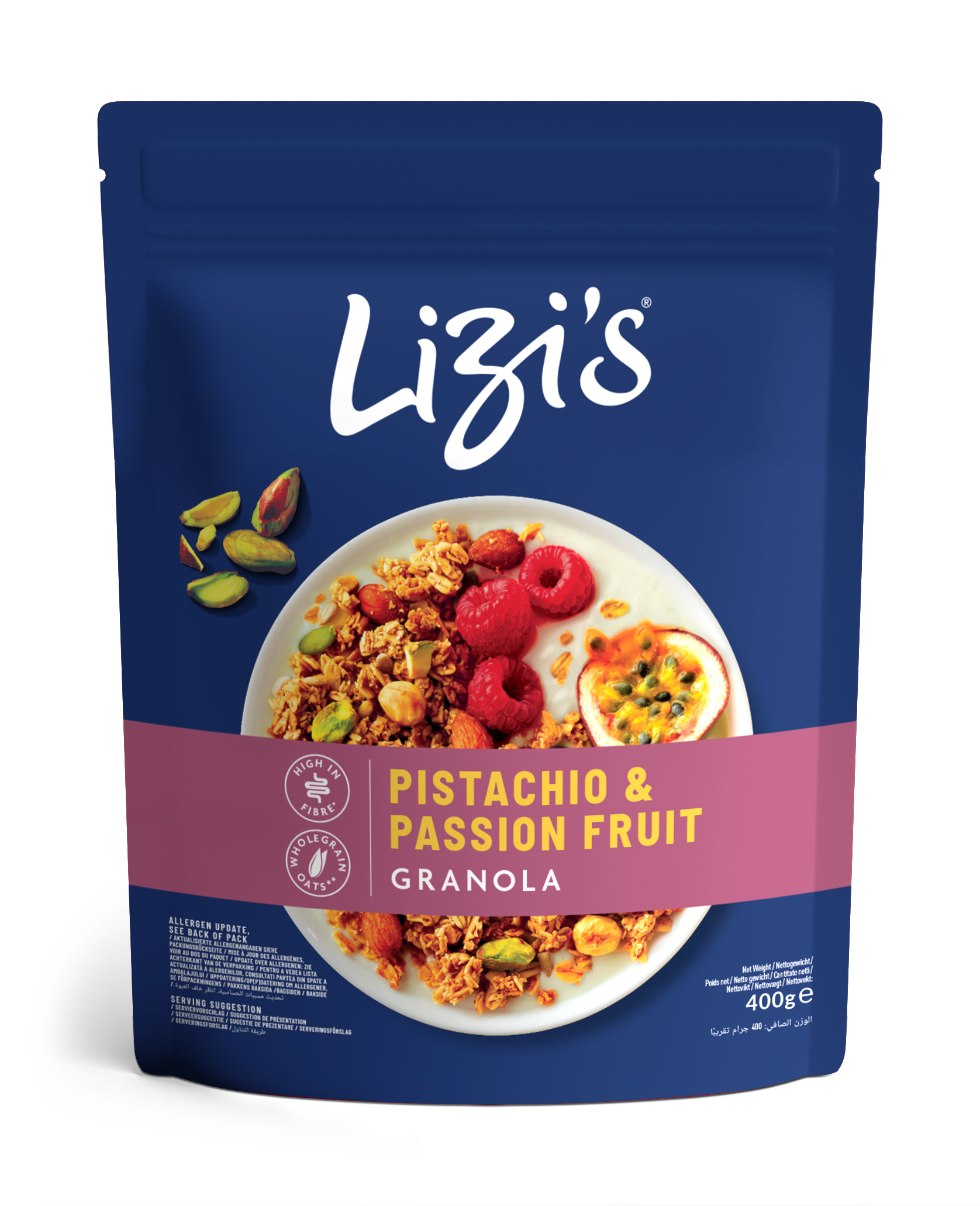 Granola cu fructul pasiunii si fistic 400G Lizi's